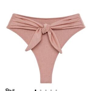 NWT Montce Prima Pink Sparkle Paula Tie-Up Bikini Bottom Large
